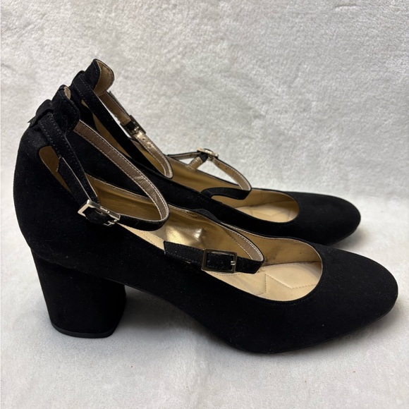 Black faux suede strappy Block heels by Sam Edelman for Circus, size 9 - Picture 3 of 8
